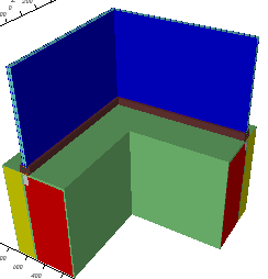 Revolved 3D model by X axis at -1000mm